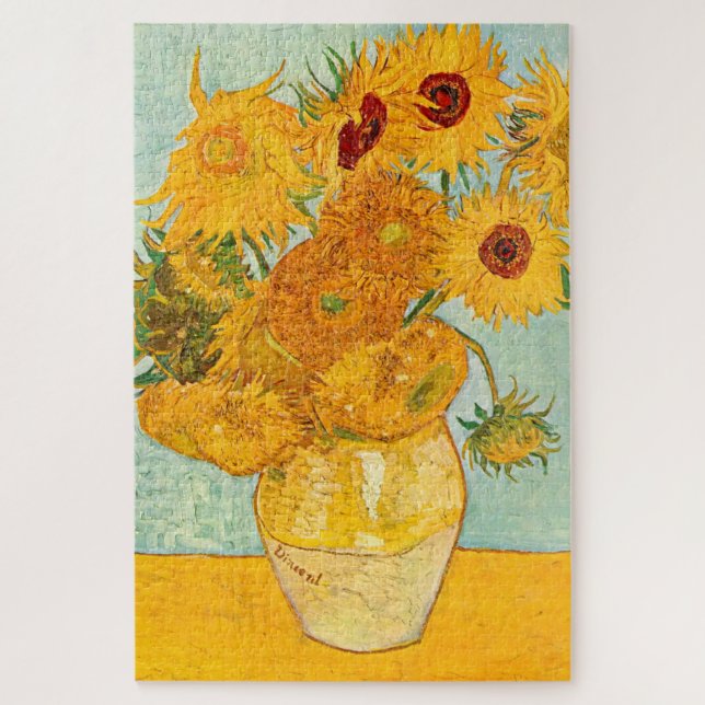 Quebra-cabeça Vincent Van Gogh Traz Girassóis em Arte Vase (Vertical)