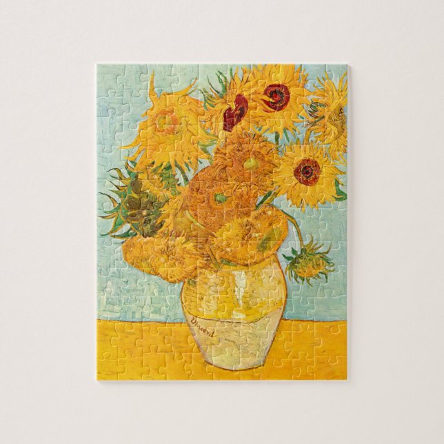 Quebra-cabeça Vincent Van Gogh Traz Girassóis em Arte Vase (Vertical)