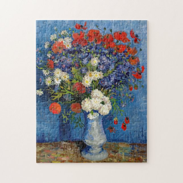 Quebra-cabeça Vincent van Gogh - Vase com Cornflower e Poppies (Vertical)