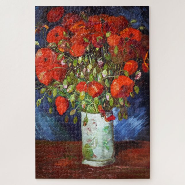 Quebra-cabeça Vincent Van Gogh Vase com papagaios vermelhos de a (Vertical)
