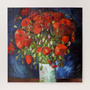 Quebra-cabeça Vincent Van Gogh Vase com papas vermelhos de arte