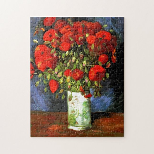 Quebra-cabeça Vincent Van Gogh Vase Com Poppies Vermelhos Arte F (Vertical)