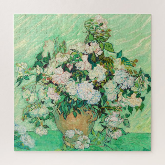 Quebra-cabeça Vincent Van Gogh Vase with Pink Roses Fine Art (Vertical)