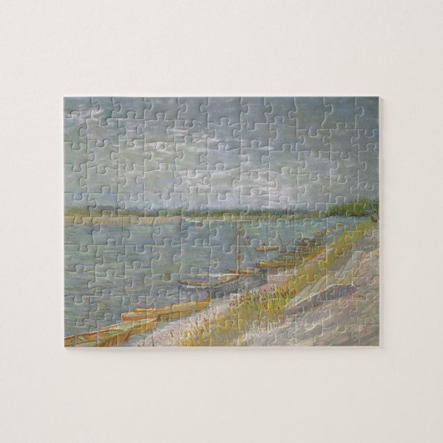 Quebra-cabeça Vincent van Gogh - Vista de um Rio com Barcos a Re (Horizontal)