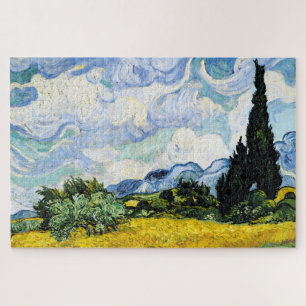 Quebra-cabeça Vincent Van Gogh Wheat Field com Cyprestes (1889)