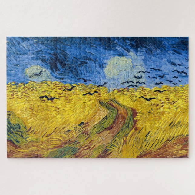 Quebra-cabeça Vincent van Gogh - Wheatfield com Crows (Horizontal)