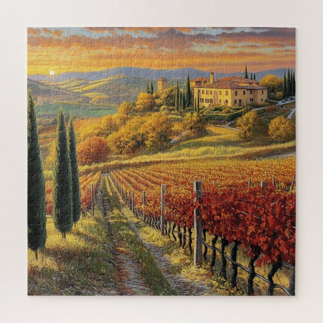 Quebra-cabeça Vineyard Path – Tuscany-insipred jigsaw puzzle (Vertical)