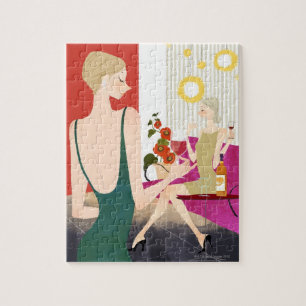 Quebra-cabeça Vinho Bebendo feminino