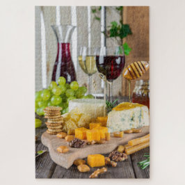 Quebra-cabeça Vinho de queijo Nozes de mel Comida de bolachas