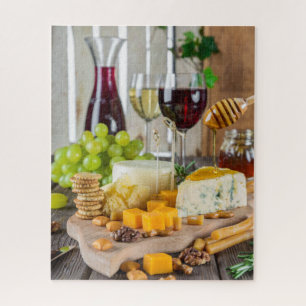 Quebra-cabeça Vinho de queijo Nozes de mel Comida de bolachas
