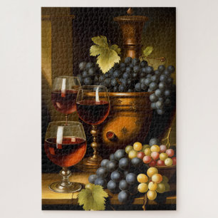 Quebra-cabeça Vinho Tinto E Uvas