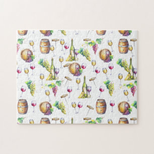 Quebra-cabeça Vinho Ventilador Vinho Vidro Vermelho Branco