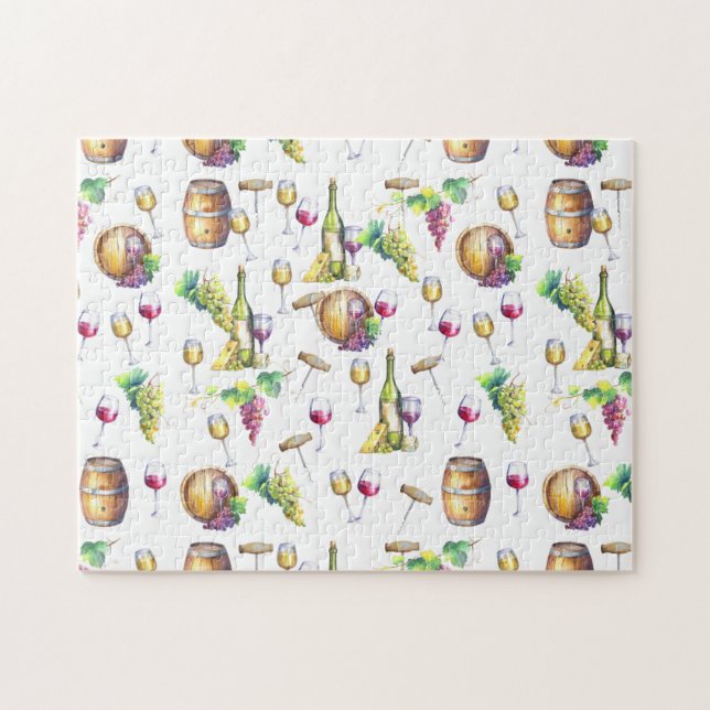 Quebra-cabeça Vinho Ventilador Vinho Vidro Vermelho Branco (Horizontal)