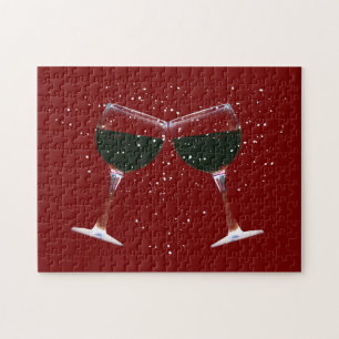 Quebra-cabeça Vinho Vermelho Brindando