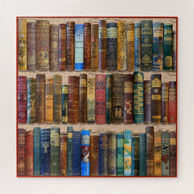 QUEBRA-CABEÇA VINT. TEMA DE COLAGEM DE ESPINAS DO LIVRO (Horizontal)