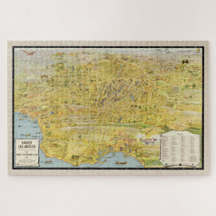 Quebra-cabeça Vintage 1932 Greater Los Angeles Restored Map