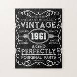 Quebra-cabeça Vintage 1961 Man Myth Legend 60th Birthday<br><div class="desc">Torne a sua celebração de aniversário ainda mais especial com este desenho bonito e colorido. Uma adição perfeita para a sua coleção de presentes de aniversário. Um deve vestir roupa para uma celebrante de aniversário.</div>