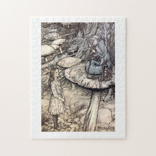 Quebra-cabeça Vintage Alice com Hookah Fumando lagarta (Vertical)