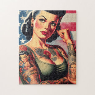 Quebra-cabeça Vintage American Pin-up