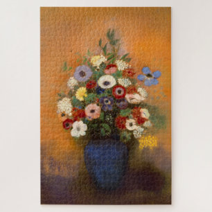 Quebra-cabeça Vintage Anemones e lilac em um vaso azul