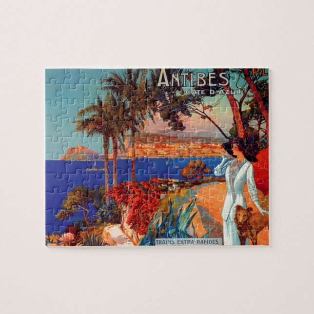 Quebra-cabeça Vintage Antibes Cote D'Azur Viagem (Horizontal)