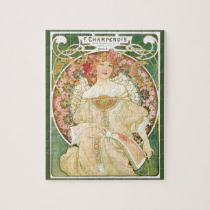 Quebra-cabeça Vintage Art Nouveau, Champenois by Alphonse Mucha