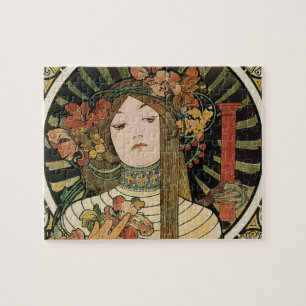Quebra-cabeça Vintage Art Nouveau Mucha Trappestine Poster
