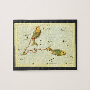 Quebra-cabeça Vintage Astrology Pisces Fish Constellation Zodiac
