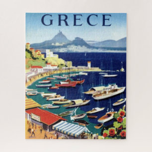 Quebra-cabeça Vintage Atenas Grécia Ilustração Arte