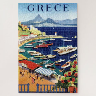 Quebra-cabeça Vintage Atenas Grécia Ilustração Arte