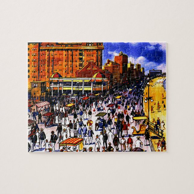 Quebra-cabeça Vintage Atlantic City Train Viagem (Horizontal)