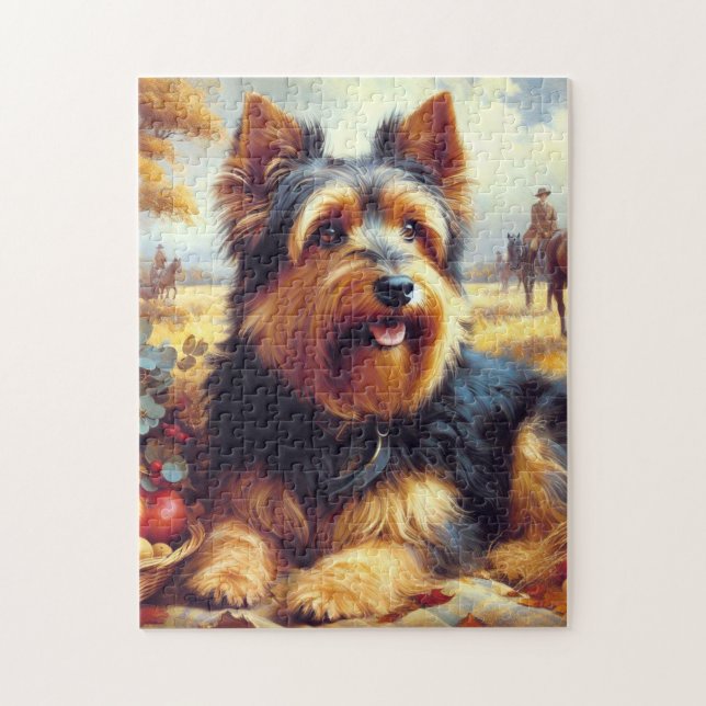 Quebra-cabeça Vintage australiana Terrier Painting (Vertical)
