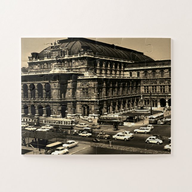 Quebra-cabeça Vintage Austria Vienna Staatsoper opera (Horizontal)