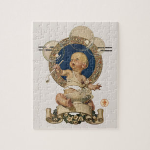 Quebra-cabeça Vintage Baby Bubbles por J.C. Leyendecker Nursery