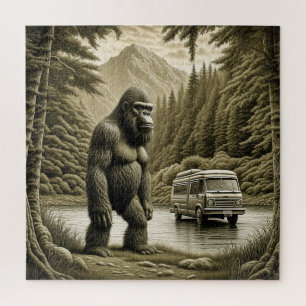 Quebra-cabeça Vintage Bigfoot e RV Camper