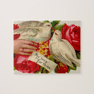 Quebra-cabeça Vintage Birds Victorian Love Dove Classic Art