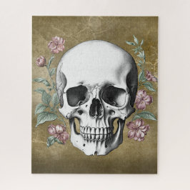 Quebra-cabeça Vintage black and white hand drawn skull tattoo