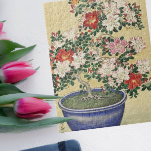 Quebra-cabeça Vintage - Blooming, Azalea Bonsai Art