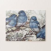 Vintage bluebird ilustra aves bonitinhas natureza