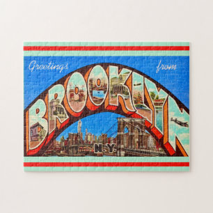 Quebra-cabeça Vintage Brooklyn NY 11x14