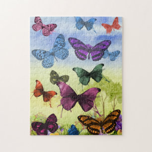 Quebra-cabeça Vintage Butterfly Papillon Antiga Ilustração Arte