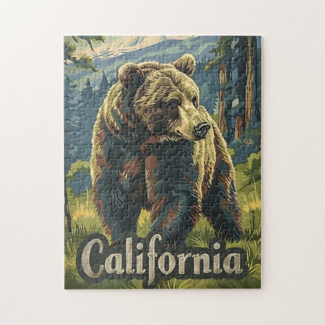 Quebra-cabeça Vintage California Brown Bear (Vertical)