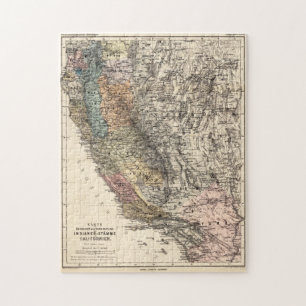 Quebra-cabeça Vintage California Historic Map USA
