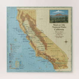 Quebra-cabeça Vintage California National Parks Map Art
