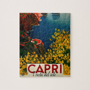 Quebra-cabeça Vintage Capri L'Isola del Sole Italy Art Painting