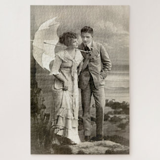 Quebra-cabeça Vintage Casal romântico com Parasol