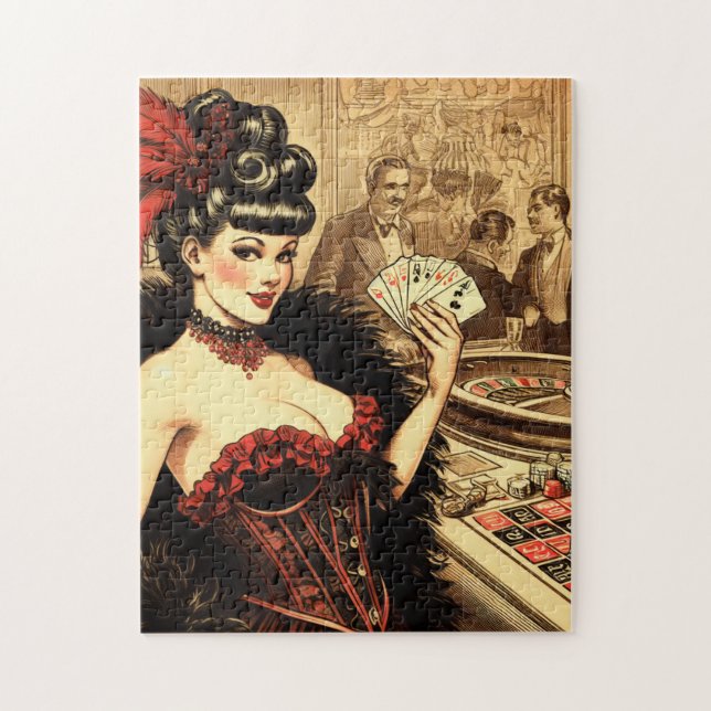 Quebra-cabeça Vintage Casino Girl (Vertical)