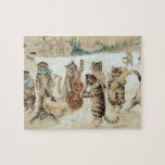 Quebra-cabeça Vintage Cat Christmas Carol Louis Wain Art<br><div class="desc">Carol Singing,  arte aquática de Louis William Wain. Cena De Inverno Vintage - Gatos Antropomororfos Jogando Instrumentos Sobre Neve</div>