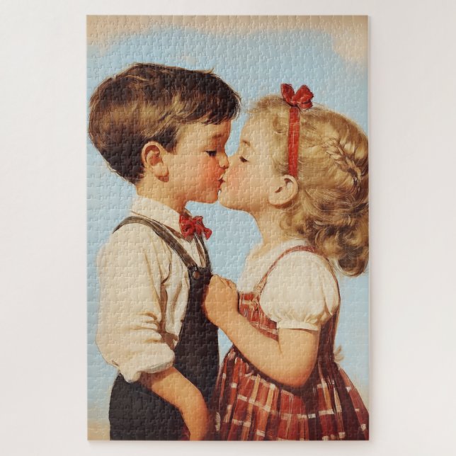 Quebra-cabeça Vintage Chiletheart Kiss (Vertical)