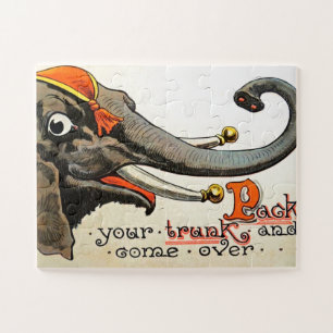 Quebra-cabeça Vintage Circus Illustration Art Old Antique